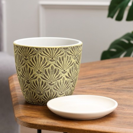 Flower Pot "Fan" yellow bud No. 2 1.31 l-1