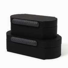 Black Pattern jewelry box for jewelry, set of 2 pcs.
