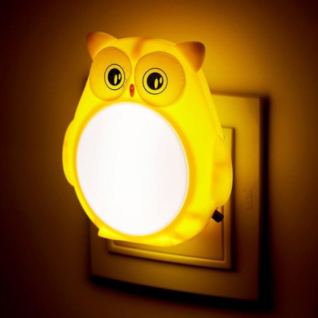 Ночник "Совенок" LED от сети МИКС 4,5х8х8,5 см RISALUX-3