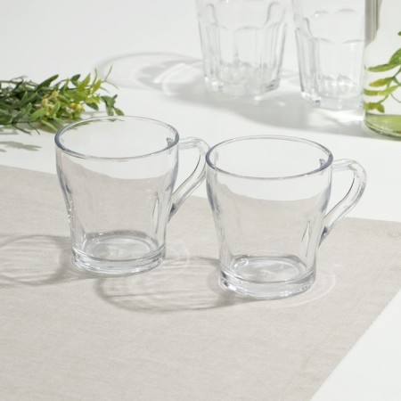 Glass mugs "Croma", 260 ml, 2 pcs