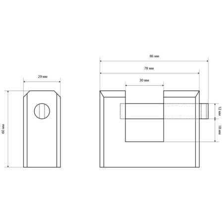 The castle of the hinged "standard" VS2-3-01C, the handle d = 12 mm-4