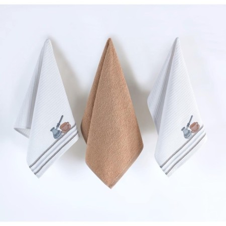 A set of towels Brazil, size 40x60 cm, brown color, 3 pcs-1