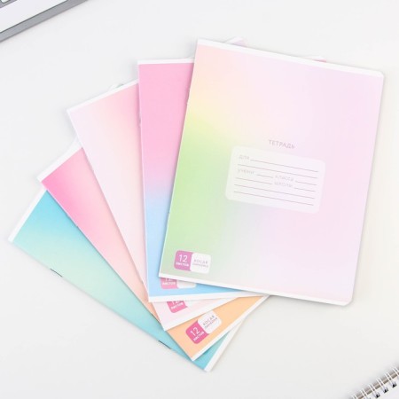 Notebook A5, 12 sheets on the paper clip in the braid “September 1: School supplies”, 5 types of mix, white 96%.-1