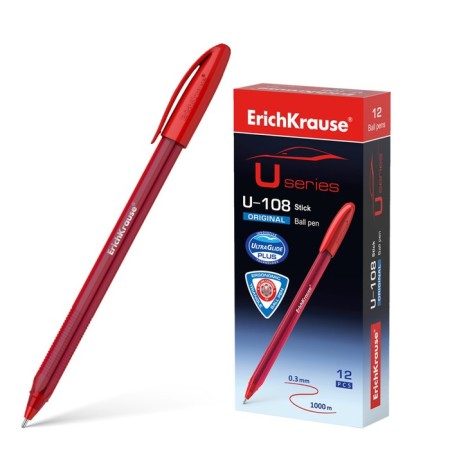 Ballic handle Erichkrause U-108 Original Stick, Node 1.0 mm, ink red