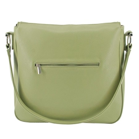 Women's bag B2808-02110, color green artificial leather, 31x10x34 cm-1