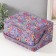 Casket for needlework "Drawn flowers on blue" 19x26x14.5 cm