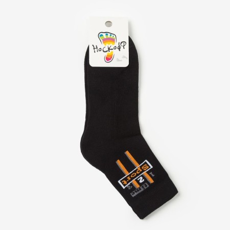 Noski children's terry, black color, size 22-24-2