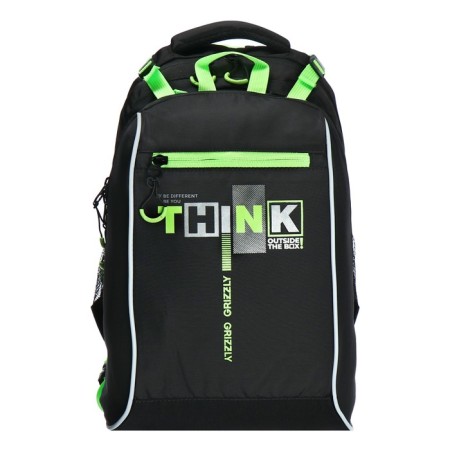 School backpack, 39 x 28 x 17 cm, Grizzly, ergonomic back, laptop compartment, + bag for shoes-2