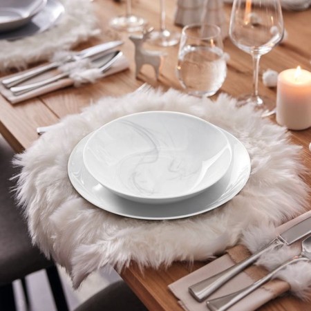 Dessert plate Luminarc Diwali Marbre, D = 19 cm, glass ceramic, white-2