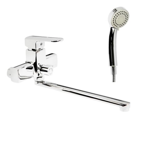 Accoona A7102 bath mixer, one -leaf, with shower set, brass, chrome