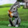 Garden figure "Hare with carrots" Gray, 26x16x12cm