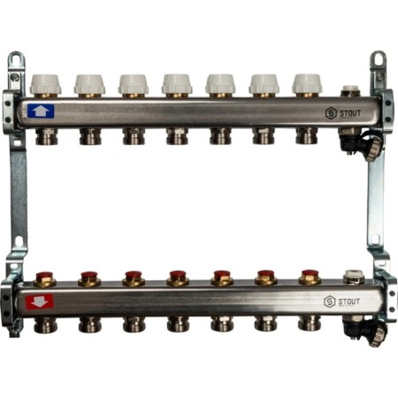 Collector Group Stout SMS-0932-000007, without flow meters, valve, 7 outputs, stainless steel. steel