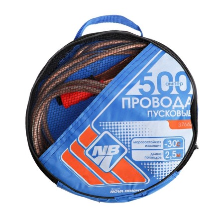 Nova Bright launch wires, 500 A, with transparent insulation, frost -resistant, in a bag, 2.5 m-3