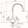 Kitchen mixer RMS SL92GR-279F, two-wound, high spout, chrome/green