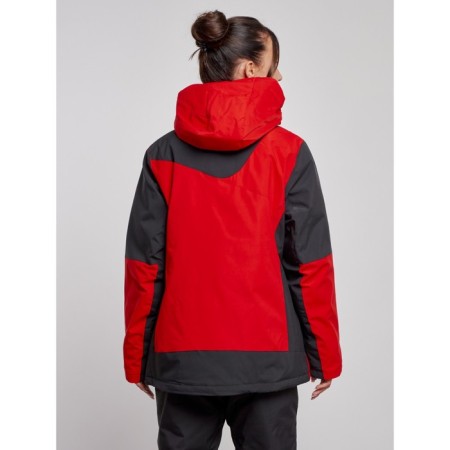 Ski jacket female winter, size 60, red color-3