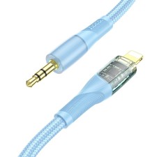 Кабель Hoco UPA25, Jack 3.5 мм (m) - Lightning, прозрачный, синий