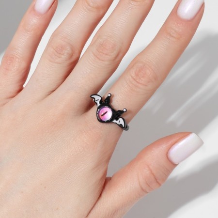 Ring "Monster" with wings, the color is black, dimensionless-2