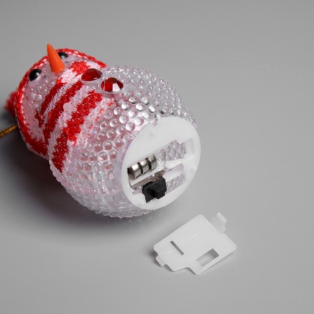 Christmas tree toy "Snowman", 10 cm, from batteries, glow of multi (RGB)-2