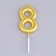 Candle in the Cake "European", number "8", 6 cm, gold