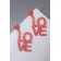Acryl Love earrings, sparkles, coral color