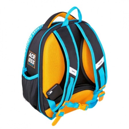 Frame backpack 37 x 28 x 12 cm, Across 194, filling: bag, pencil case, blue/blue ACR22-194-1-6