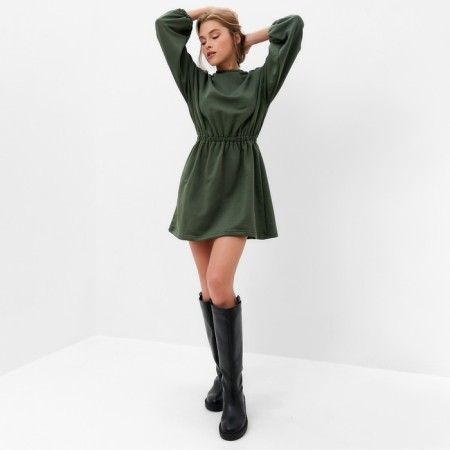 Women's dress Minaku: Casual Collection Khaki Color, Rr. 46-4