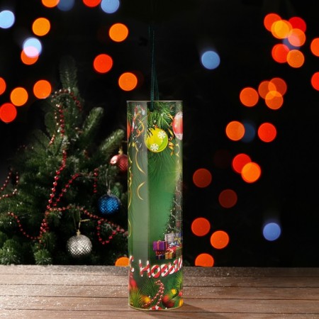 Gift box, tube for the bottle "Emergency Christmas tree", (330 mm inside height), 92 x 350 mm-3