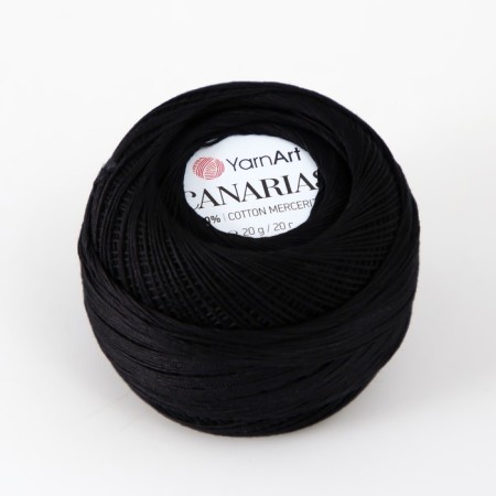 The yarn "Canarias" is 100% Merceris. cotton 203m/20g (9999 black)-2