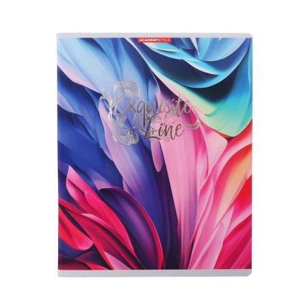 Notebook of 48 sheets in the "Soft Line" cage, covered cardboard, lamination of software, foil embossing, block 65 g/m2, mix-4