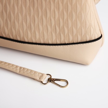 Cross-Bodi Bag on a zipper, beige color-4