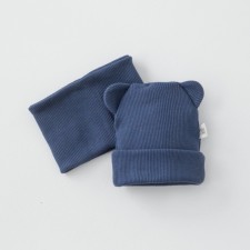 Kinderlitto Piccolino Kinderlitto kit, 2 items: hat, snood, age 6-12 months, Denim color