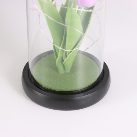 Nightlight "Tulips" LED 3HAAA Lilac 10.5x10.5x22cm-4
