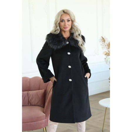 Female coat, size 42, black color-14