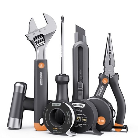 Deli manual tool "Home Series Gray", CRV, 8 items