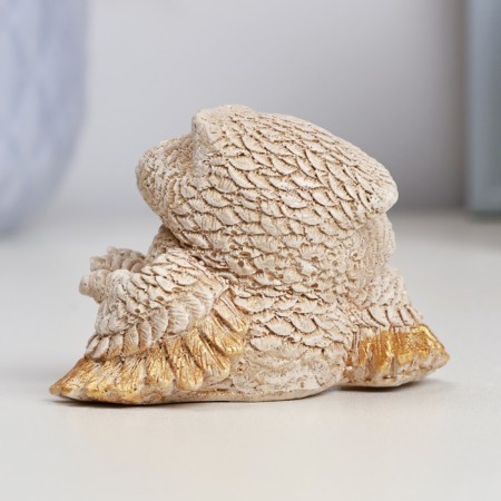 Figure "Owl sits" beige, 5x7x5cm-2