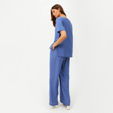 Women's costume (T -shirt, trousers) minku: enjoy Blue color, size 42-5