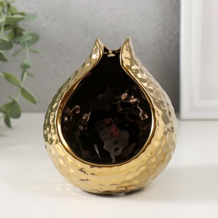 Ceramics candlestick per 1 candle "Pomegranate" d = 4.5 cm gold 10x10x11.5 cm-2