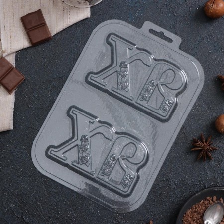 Form for chocolate and sweets Plastic "Cho -XV", 21 × 14 cm, transparent color-1