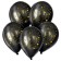 Latex ball 12 "Star rain", pastel, set 25 pcs., Black color