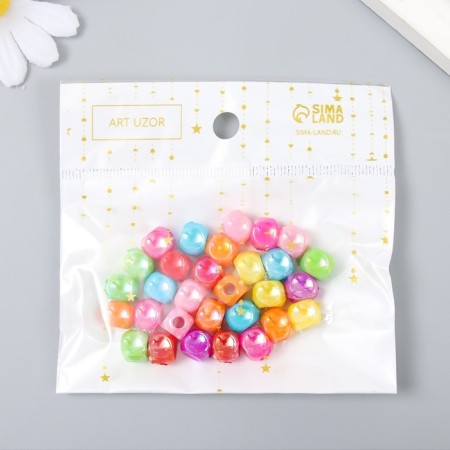 Beads for creativity Plastic "Cube" mother -in -law set 30 pcs 1x1 cm-4