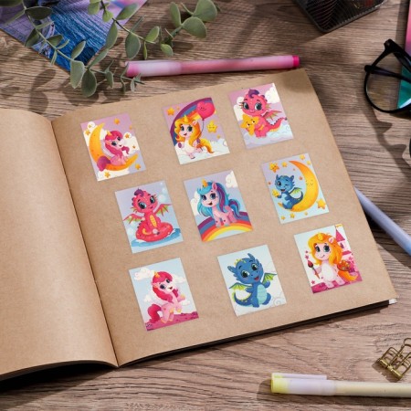 Paper stickers “Magic Unicorns”, with coloring on the back, 11 × 15.5 cm-4