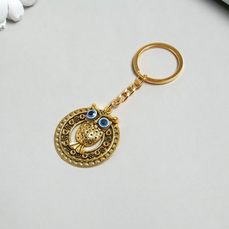 Browler Metal "Eye owls and openwork circle" gold/silver 3.8x3.8 cm-1
