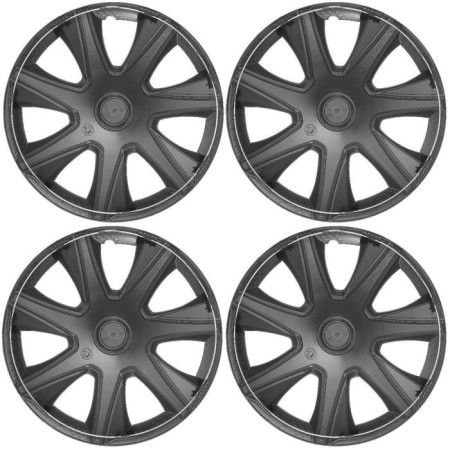 Wheel caps R16 "Joy" Black Gloss, Carbon, set 4 pcs-1
