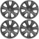 Wheel caps R16 "Joy" Black Gloss, Carbon, set 4 pcs