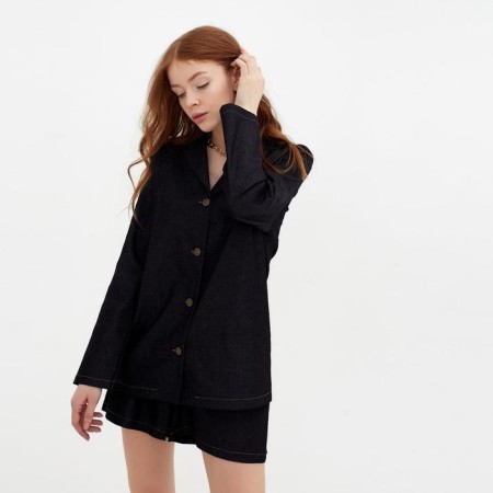 Women's costume (jacket, shorts) minku: enjoy color black, size 50-5