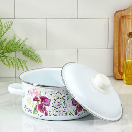 Mosaic pan, 3 l, enameled cover, induction-1