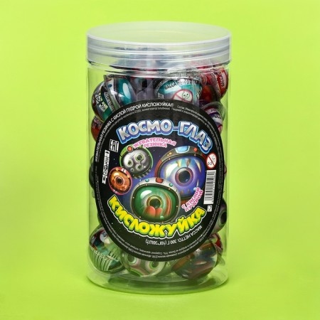Chewing gum "oxye" with acidic powder in a blist, assorted, bank, 10 g