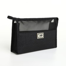Cosmetic bag with lightning, black color