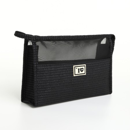 Cosmetic bag with lightning, black color