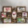 Photo frame plastic in 7 photos 10x10, 10x15 cm "Bird and rosehip" Gold 33.5x52 cm